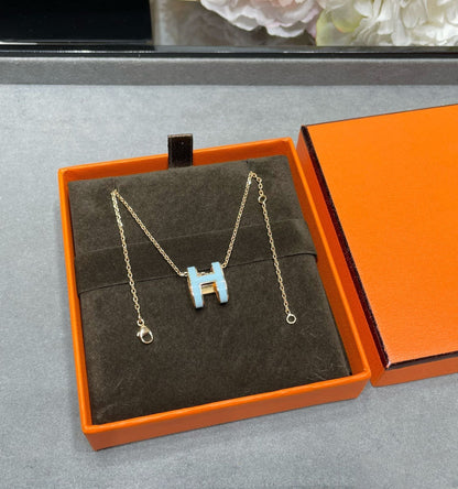 [Basjewels]POP H SKY BLUE NECKLACE