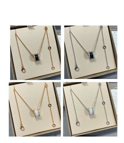 [Basjewels]ZERO 1 DIAMOND CERAMIC NECKLACE