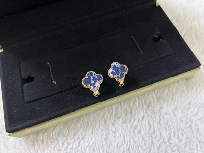 [basloveJW]CLOVER PIETERSITE MEDIUM STUD EARRINGS