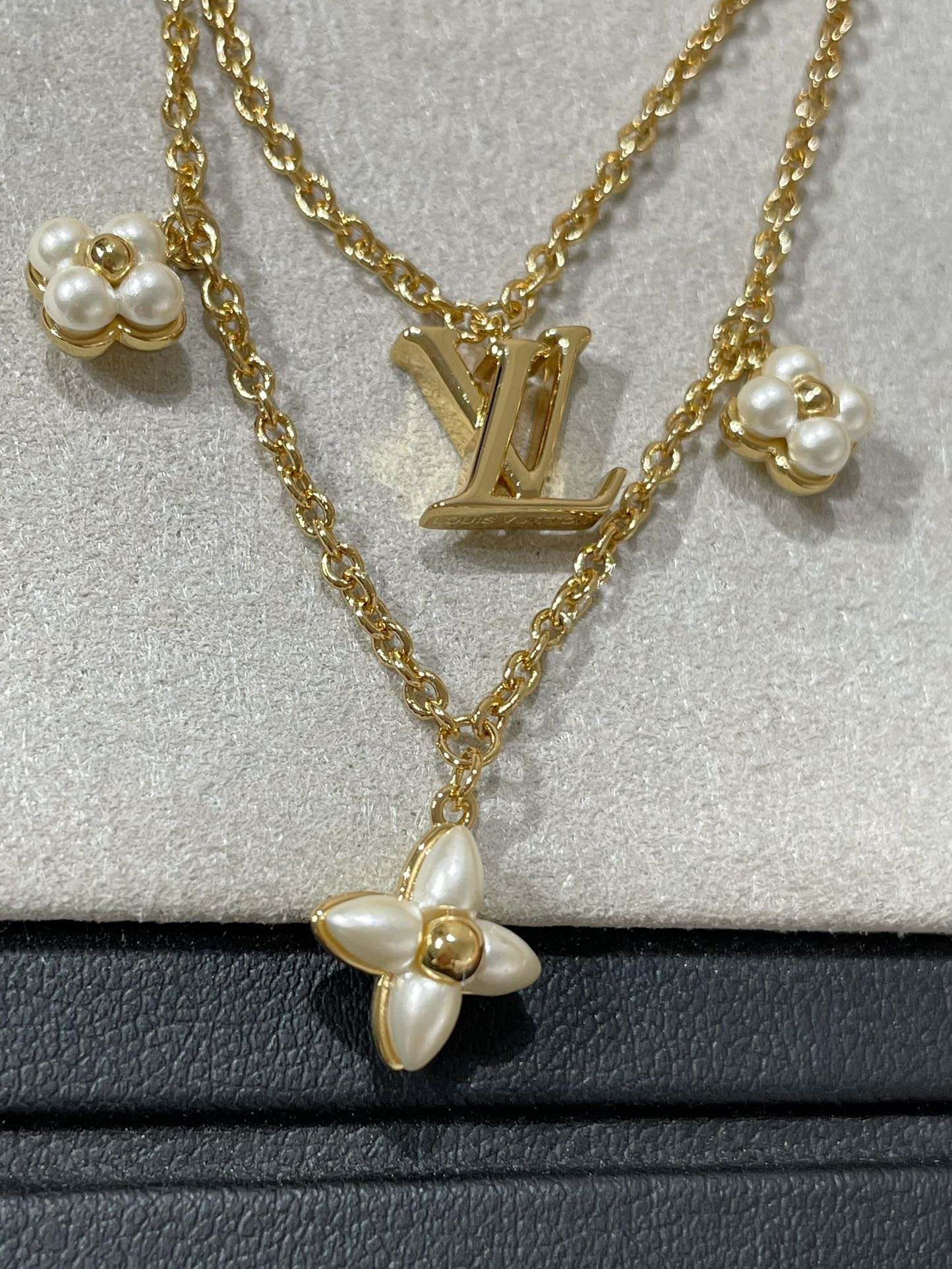 [Basjewels]FLOWERGRAM GOLD MOP DOUBLE ROW NECKLACE