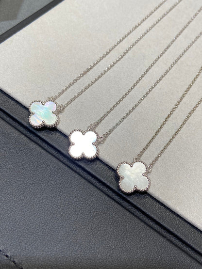 [basloveJW]CLOVER 15MM WHITE MOP NECKLACE