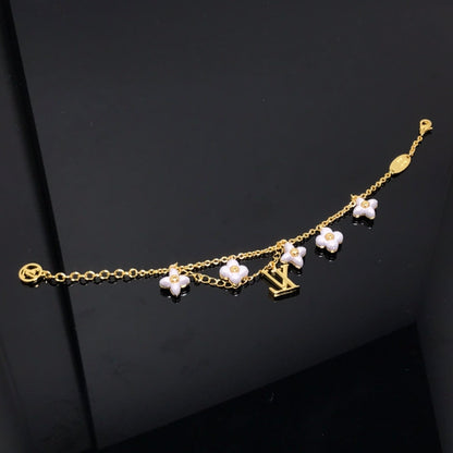 [Basjewels]LOGO 6 MOTIF STAR AND SUN GOLD BRACELET