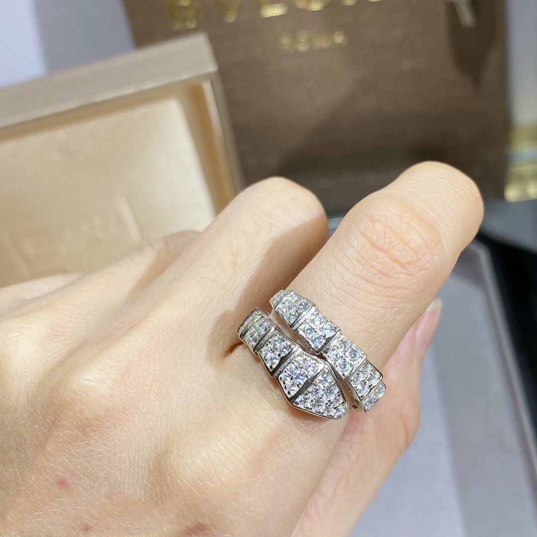 [Basjewels]SERPENTI RING SILVER DIAMOND PAVED