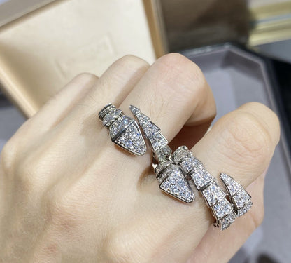 [Basjewels]SERPENTI LARGE RING SILVER DIAMOND PAVED