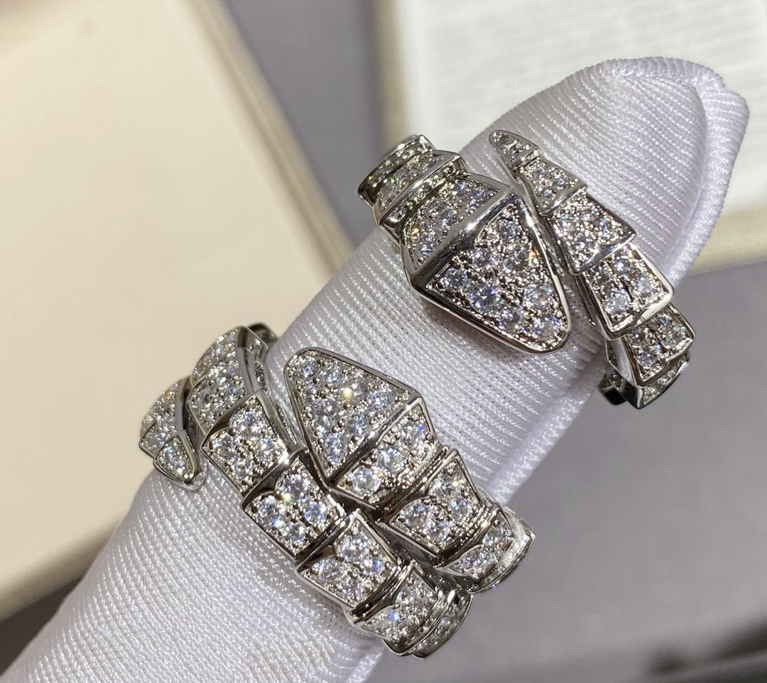 [Basjewels]SERPENTI LARGE RING SILVER DIAMOND PAVED