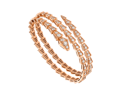 [Basjewels]SERPENTI BRACELET PINK GOLD DIAMOND DOUBLE ROW