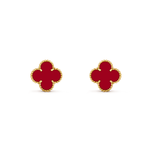 [basloveJW]CLOVER MEDIUM 1 MOTIFS CARNELIAN  EARRINGS