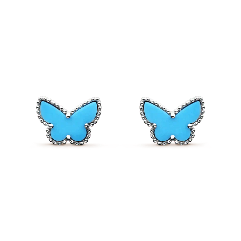 [basloveJW]BUTTERFLY TURQUOISE EARRINGS SILVER