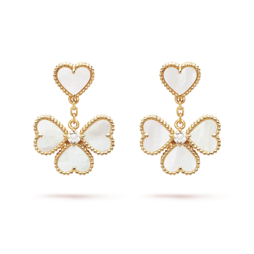 [basloveJW]CLOVER SWEET WHITE MOP EARRINGS