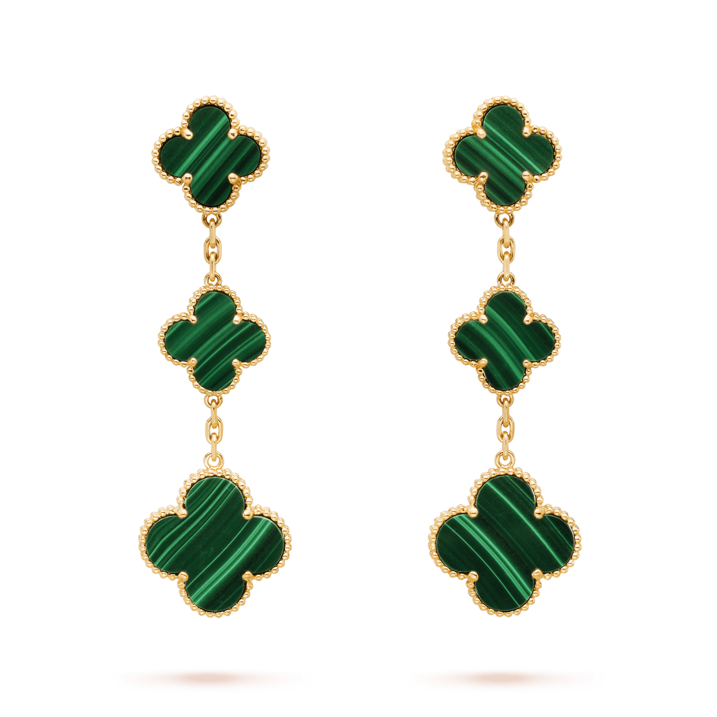 [basloveJW]CLOVER MALACHITE 3 MOTIFS GOLD