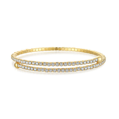 [BASLOVE]Row of Diamonds Round Fashion Bracelet