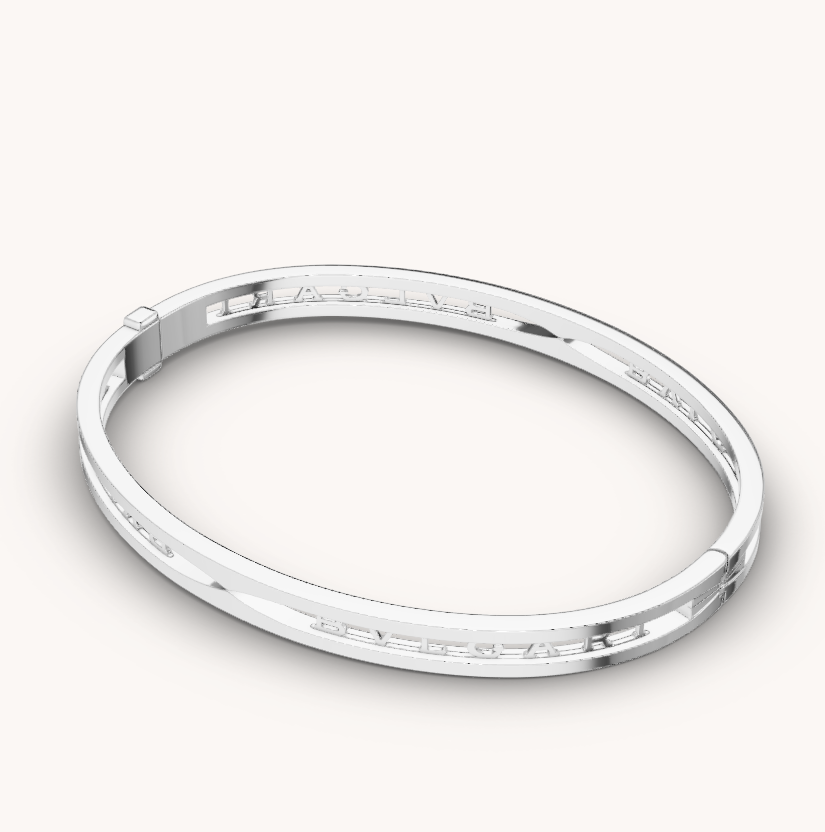 [Basjewels]ZERO 1 SPIRAL LOGO SILVER BRACELET