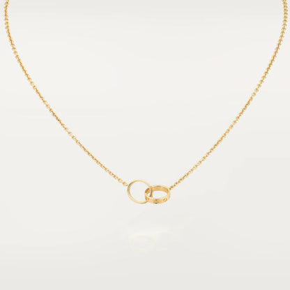 [basloveJW]LOVE NECKLACE DOUBLE RING GOLD