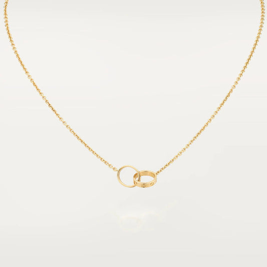 [basloveJW]LOVE NECKLACE DOUBLE RING GOLD