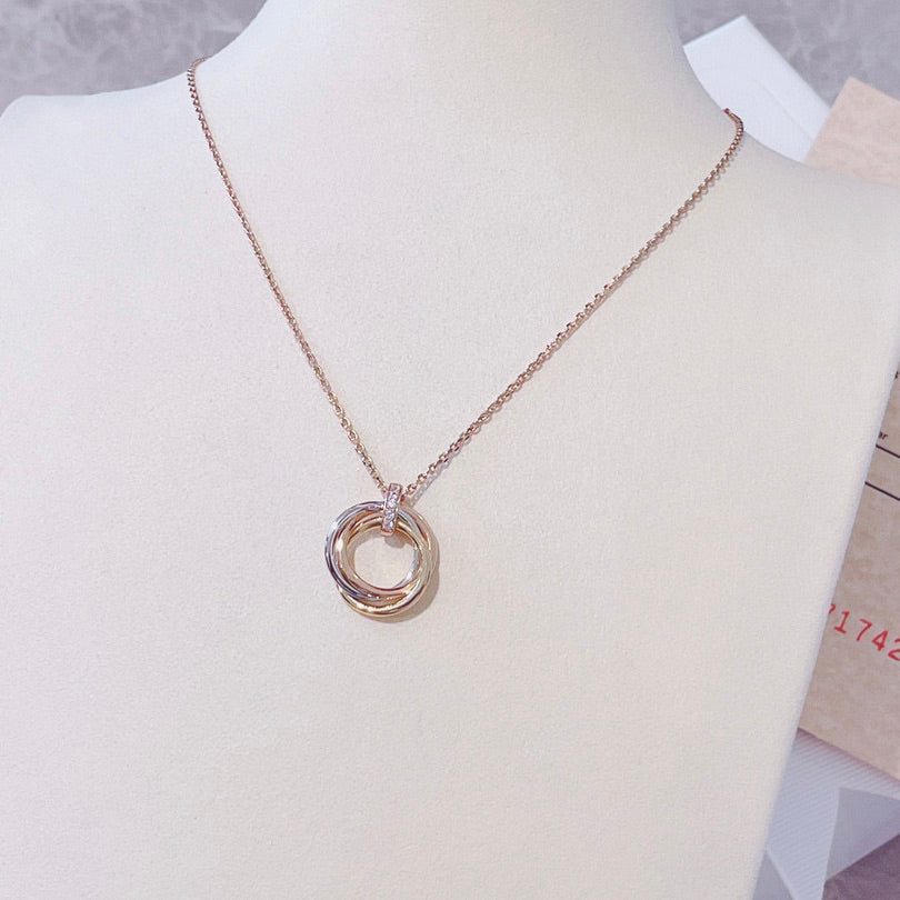 [basloveJW]TRINITY NECKLACE GOLD  DIAMONDS