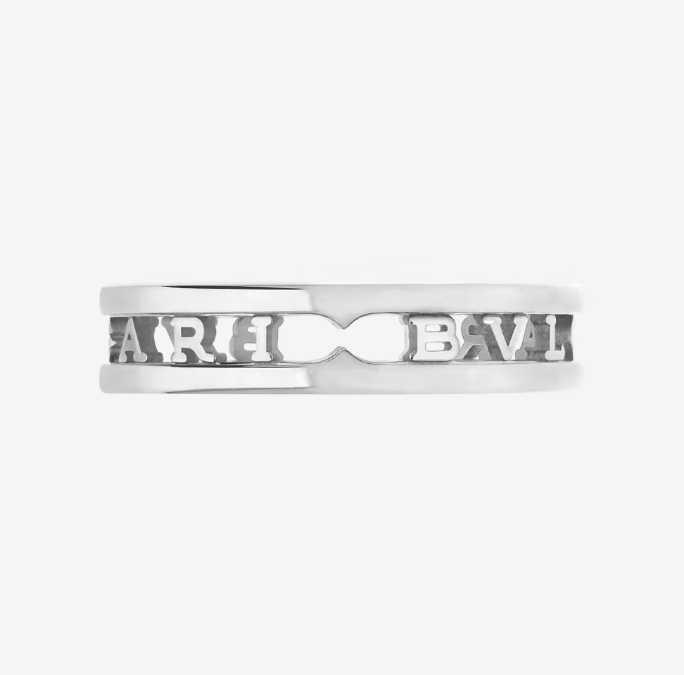 [Basjewels]ZERO 1 ONE-BAND WITH OPENWORK LOGO SPIRAL RING