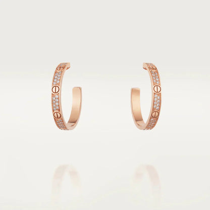 [basloveJW]LOVE DIAMOND PINK GOLD HOOP EARRINGS