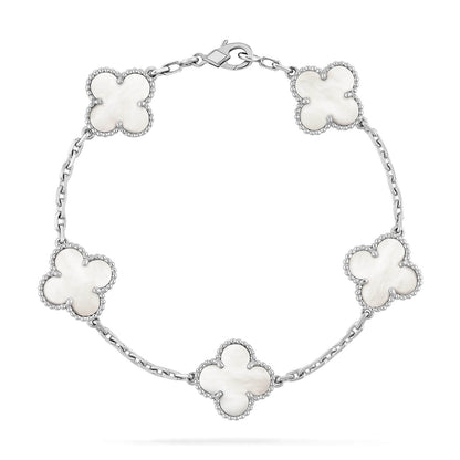 [basloveJW]CLOVER SILVER MOP 5 MOTIF BRACELET