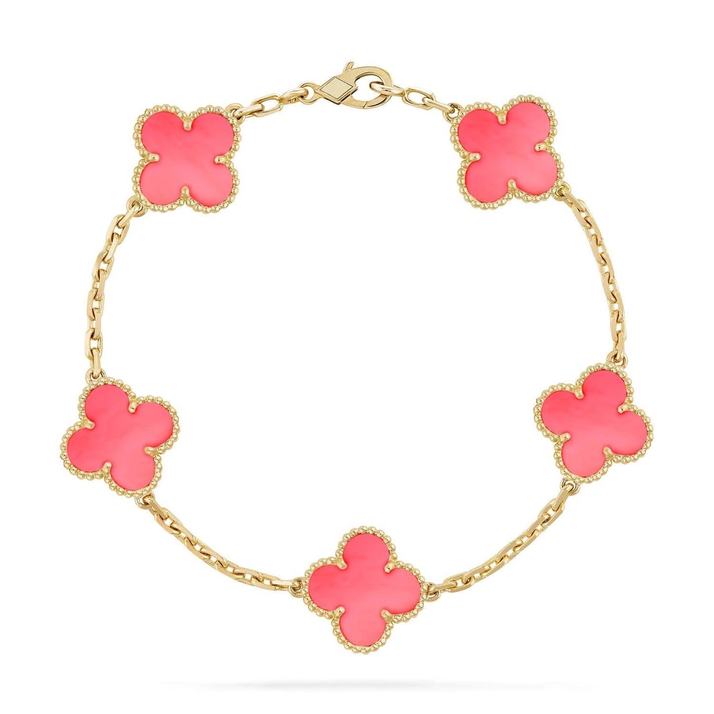 [basloveJW]CLOVER 5 PINK MOP BRACELET