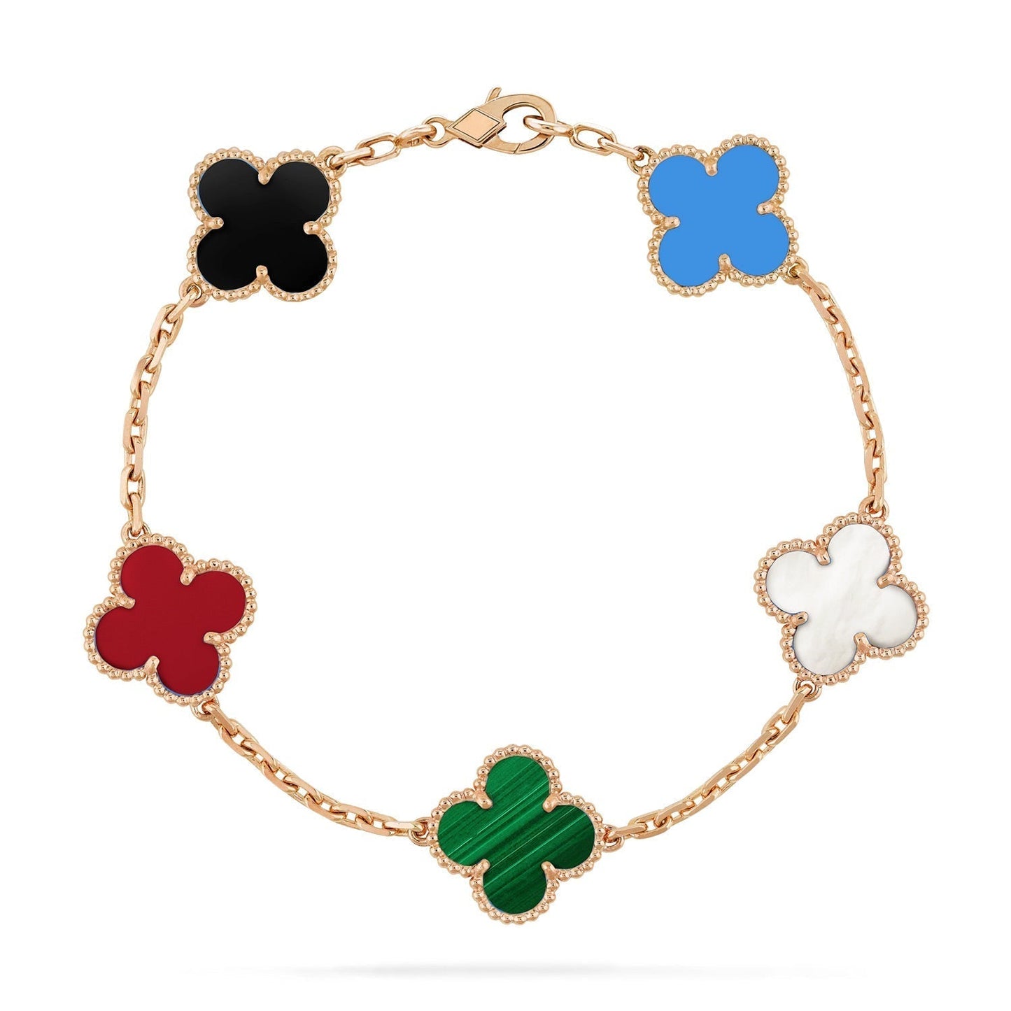 [basloveJW]CLOVER 5 MOTIFS MULTICOLOR  BRACELET