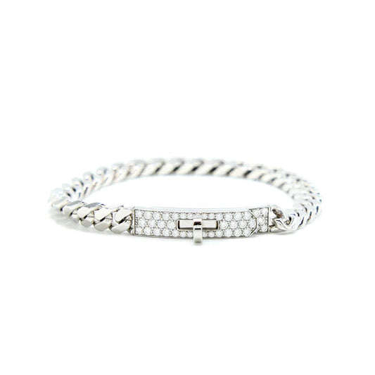 [Basjewels]KELLY CHAIN SILVER DIAMOND BRACELET