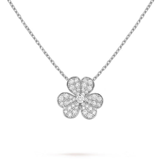 [basloveJW]CLOVER DIAMOND NECKLACE SILVER