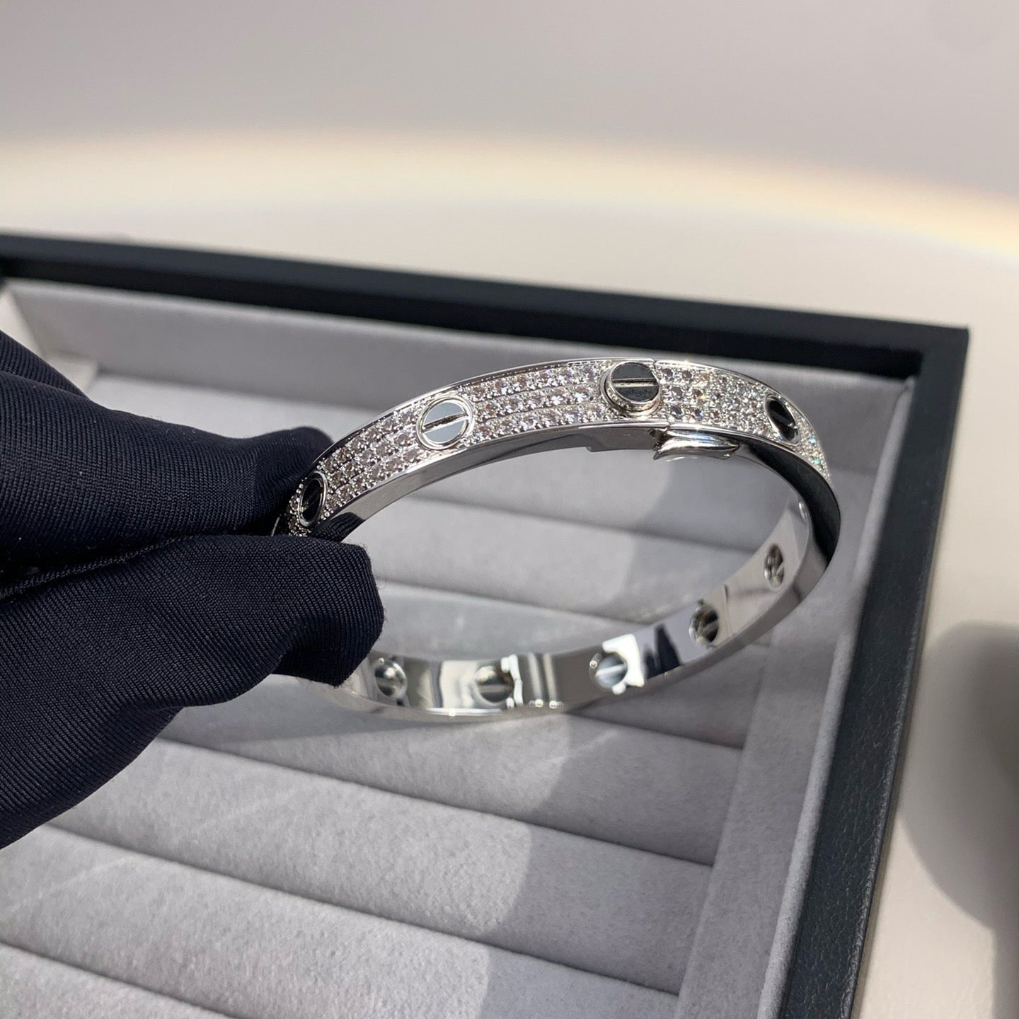 [basloveJW]LOVE BRACELET 6.1MM DIAMOND-PAVED CERAMIC