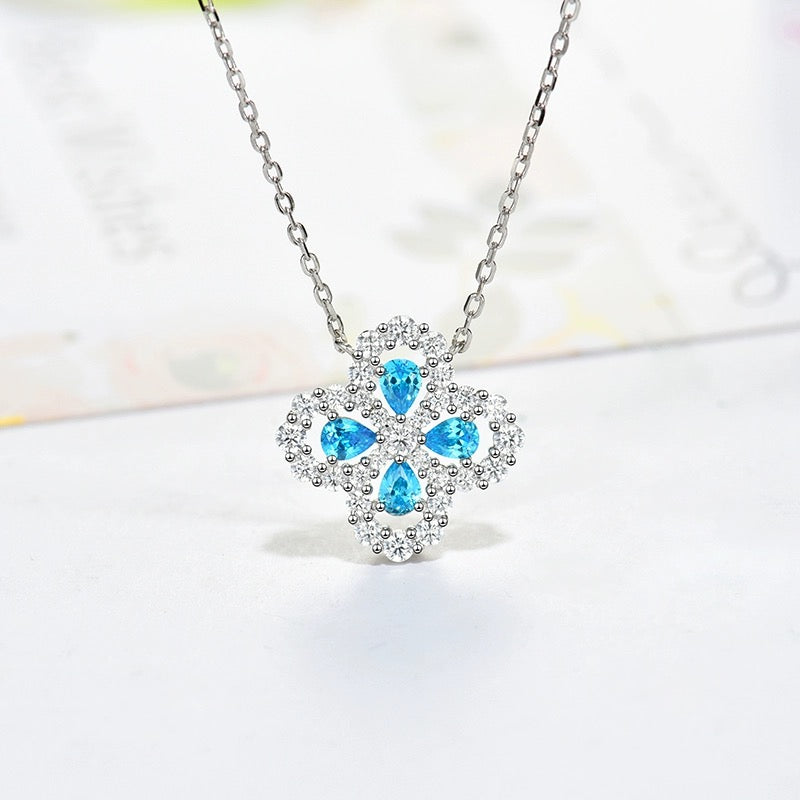 [Basjewels]LOOP NECKLACE FULL MOTIF DIAMOND 16MM MULTIPLE COLORS