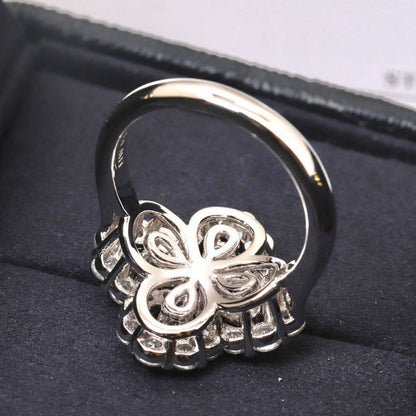 [Basjewels]LOOP RING FULL MOTIF DIAMOND 16MM SILVE