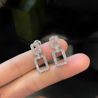 [Basjewels]LINKS MEDIUM EARRINGS DIAMOND