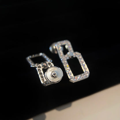 [Basjewels]LINKS MEDIUM EARRINGS DIAMOND