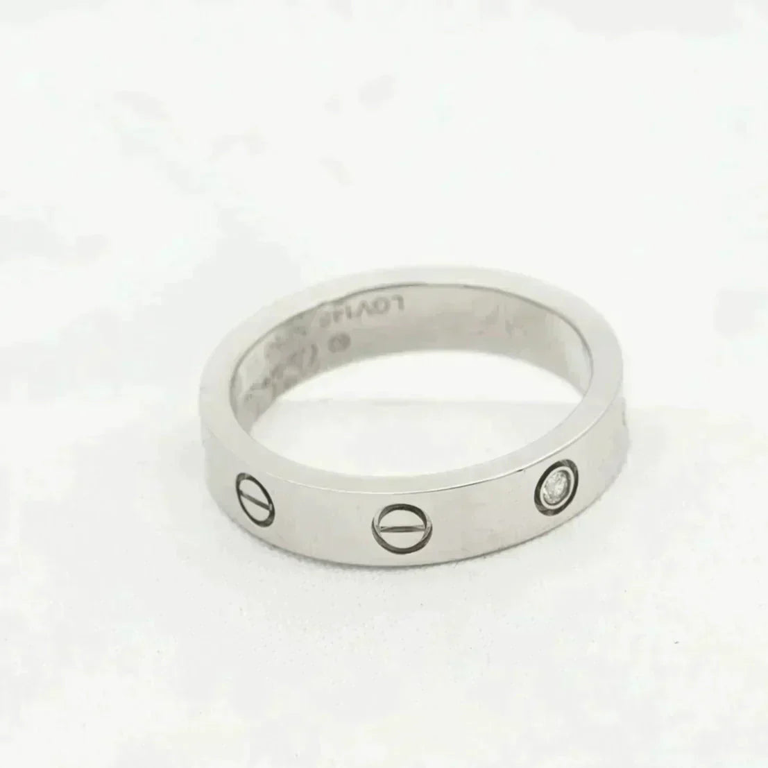 [basloveJW]LOVE RING 4MM 1 DIAMOND SILVER