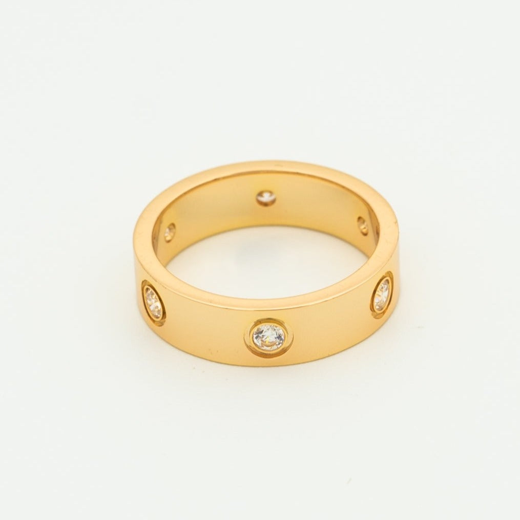 [basloveJW]LOVE RING 5.5MM 6 DIAMONDS PINK GOLD