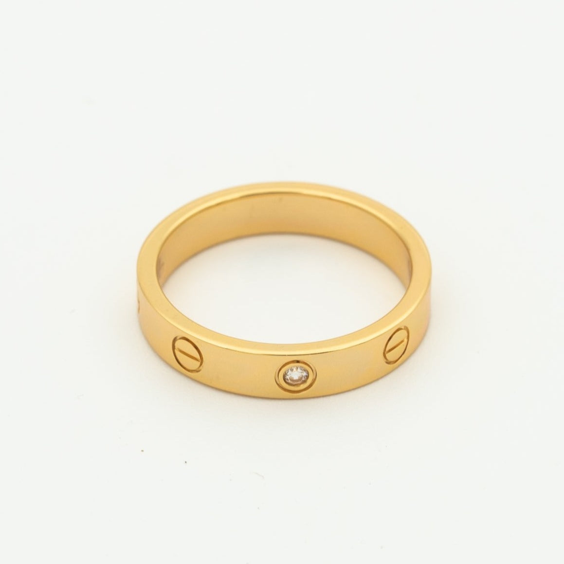 [basloveJW]LOVE RING 4MM 1 DIAMOND PINK GOLD