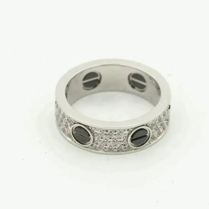 [basloveJW]LOVE RING 5.5MM DIAMONDS PAVED CERAMIC