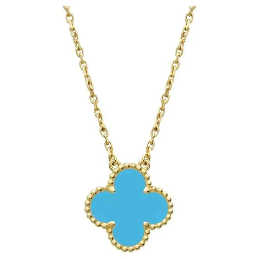 [basloveJW]CLOVER 15MM VINTAGE TURQUOISE NECKLACE