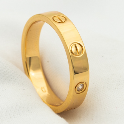 [basloveJW]LOVE RING 4MM 1 DIAMOND PINK GOLD