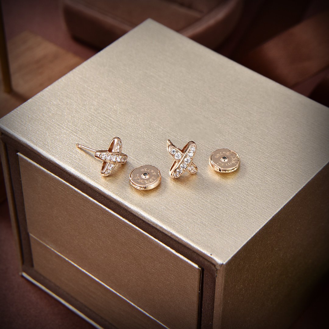 [Basjewels]JEUX DE GOLD DIAMOND EARRINGS