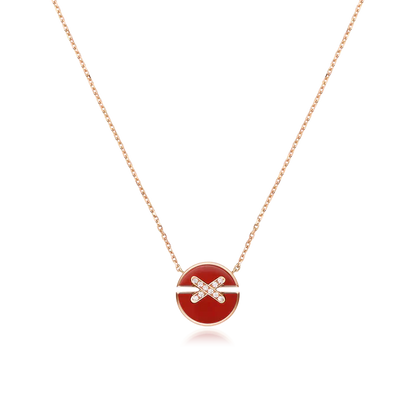 [Basjewels]JEUX DE ROSE GOLD DIAMOND NECKLACE