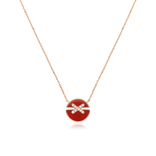 [Basjewels]JEUX DE ROSE GOLD DIAMOND NECKLACE