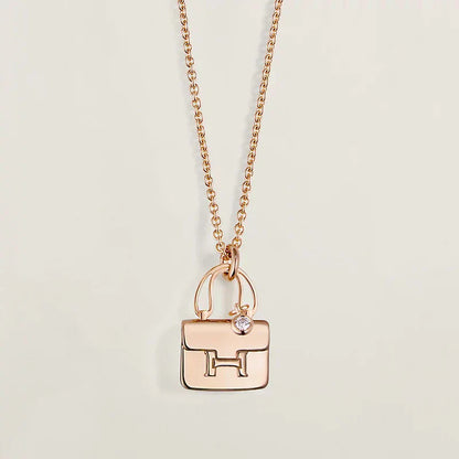 [Basjewels]AMULETTE PEDANT ROSE GOLD NECKLACE