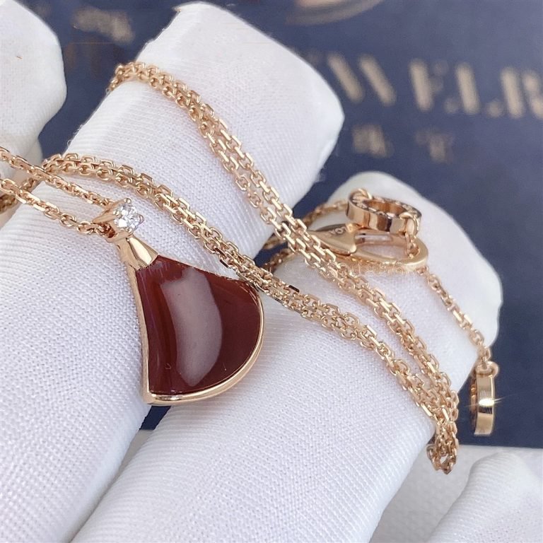 [Basjewels]DREAM NECKLACE CARNELIAN 1 DIAMOND