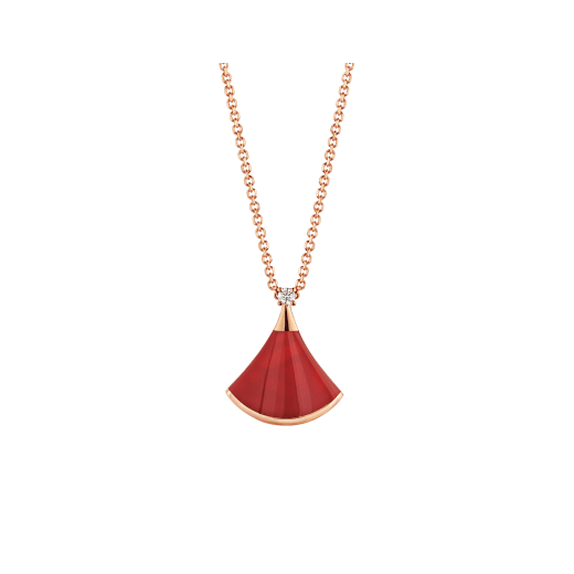 [Basjewels]DREAM NECKLACE CARNELIAN 1 DIAMOND