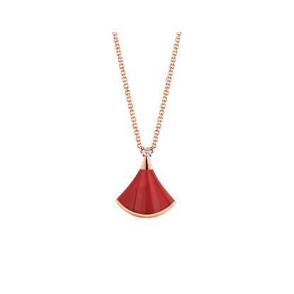 [Basjewels]DREAM NECKLACE CARNELIAN 1 DIAMOND