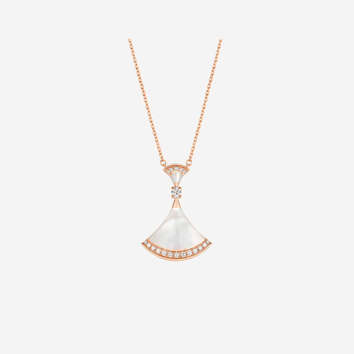 [Basjewels]DREAM NECKLACE MOP PINK GOLD DIAMOND