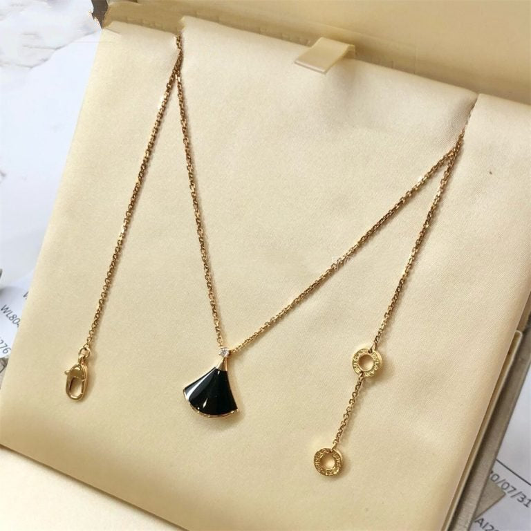 [Basjewels]DREAM NECKLACE ONYX 1 DIAMOND