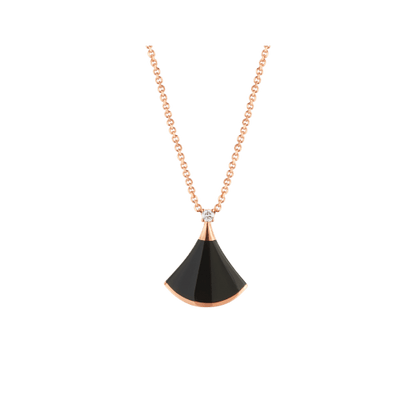 [Basjewels]DREAM NECKLACE ONYX 1 DIAMOND