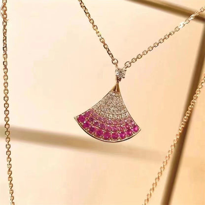 [Basjewels]DREAM NECKLACE PINK GOLD PINK DIAMOND