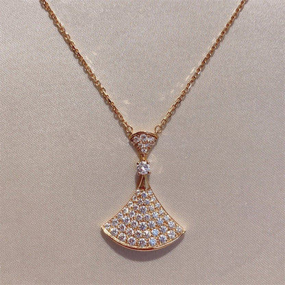 [Basjewels]DREAM NECKLACE PINK GOLD FULL DIAMOND