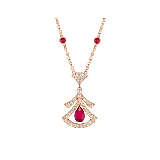 [Basjewels]DREAM NECKLACE CARNELIAN DIAMOND PINK GOLD